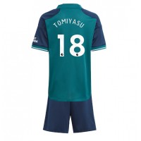 Arsenal Takehiro Tomiyasu #18 Tredjeställ Barn 2023-24 Korta ärmar (+ Korta byxor)